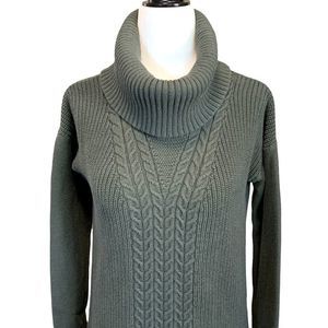 Banana Republic Cable Knit Turtleneck Green Sweater Size S